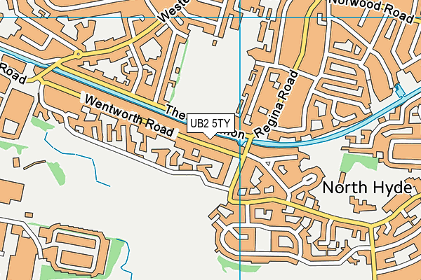 UB2 5TY map - OS VectorMap District (Ordnance Survey)