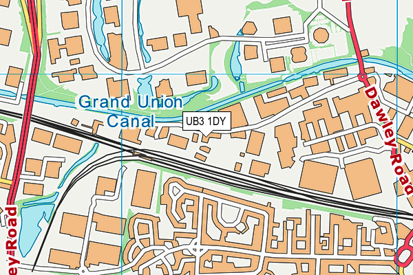 UB3 1DY map - OS VectorMap District (Ordnance Survey)