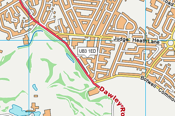 UB3 1ED map - OS VectorMap District (Ordnance Survey)