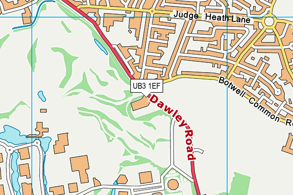 UB3 1EF map - OS VectorMap District (Ordnance Survey)