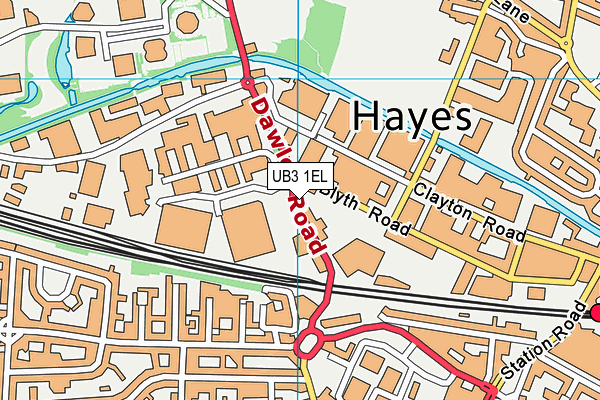 UB3 1EL map - OS VectorMap District (Ordnance Survey)