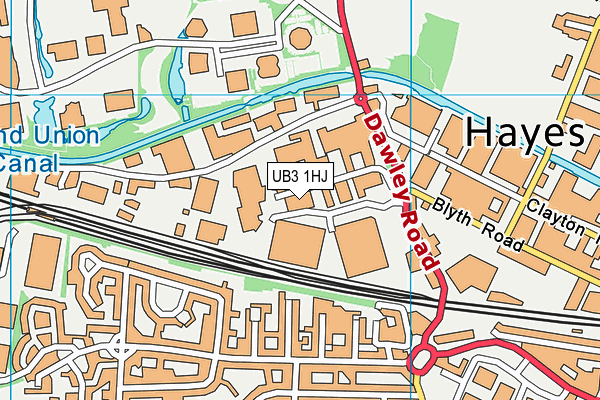 UB3 1HJ map - OS VectorMap District (Ordnance Survey)