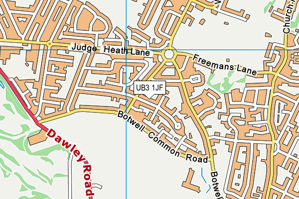 UB3 1JF map - OS VectorMap District (Ordnance Survey)
