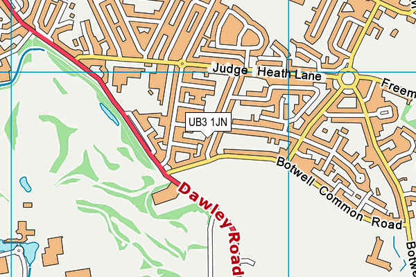 UB3 1JN map - OS VectorMap District (Ordnance Survey)