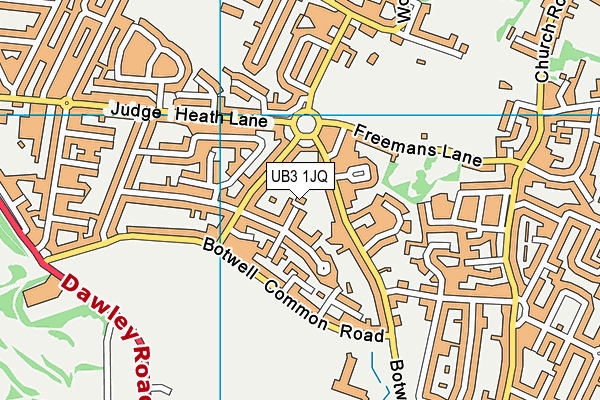 UB3 1JQ map - OS VectorMap District (Ordnance Survey)
