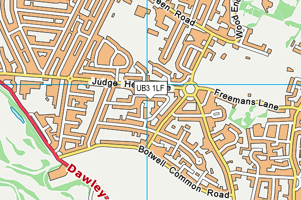UB3 1LF map - OS VectorMap District (Ordnance Survey)