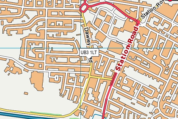 UB3 1LT map - OS VectorMap District (Ordnance Survey)