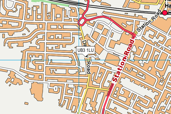UB3 1LU map - OS VectorMap District (Ordnance Survey)