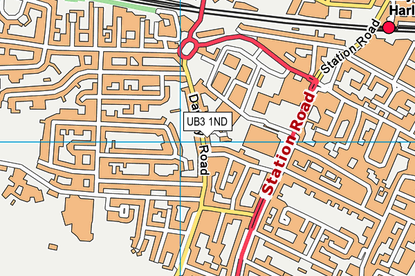UB3 1ND map - OS VectorMap District (Ordnance Survey)
