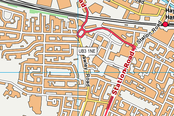 UB3 1NE map - OS VectorMap District (Ordnance Survey)