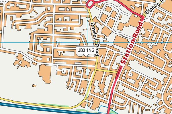 UB3 1NG map - OS VectorMap District (Ordnance Survey)