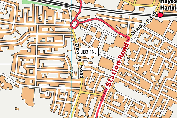 UB3 1NJ map - OS VectorMap District (Ordnance Survey)