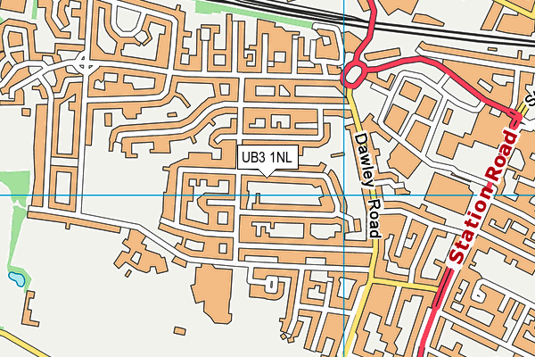 UB3 1NL map - OS VectorMap District (Ordnance Survey)