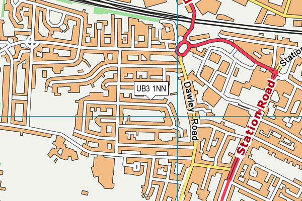 UB3 1NN map - OS VectorMap District (Ordnance Survey)