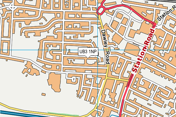 UB3 1NP map - OS VectorMap District (Ordnance Survey)
