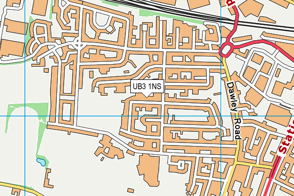 UB3 1NS map - OS VectorMap District (Ordnance Survey)