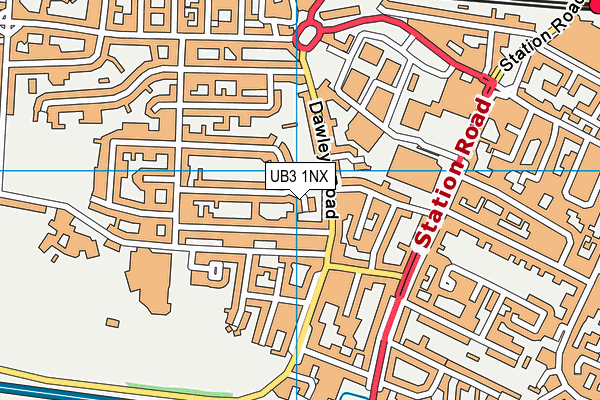 UB3 1NX map - OS VectorMap District (Ordnance Survey)