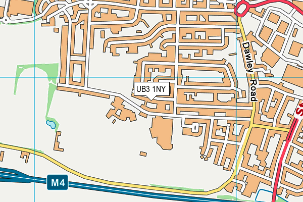 UB3 1NY map - OS VectorMap District (Ordnance Survey)