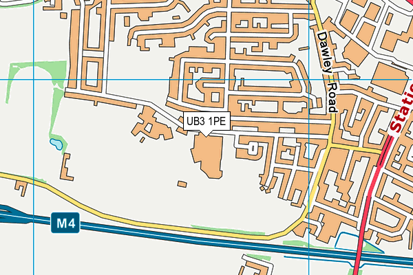 UB3 1PE map - OS VectorMap District (Ordnance Survey)