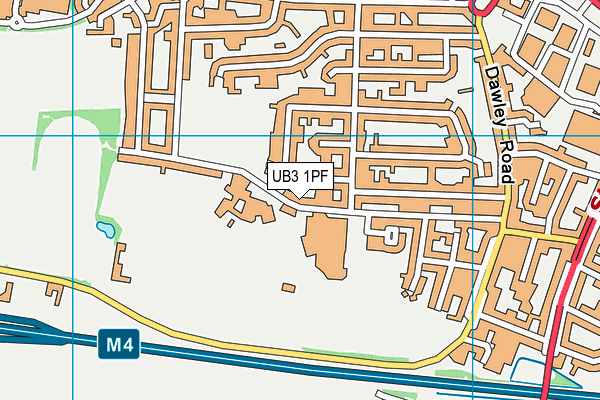 UB3 1PF map - OS VectorMap District (Ordnance Survey)