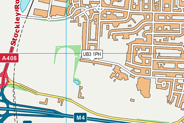UB3 1PH map - OS VectorMap District (Ordnance Survey)