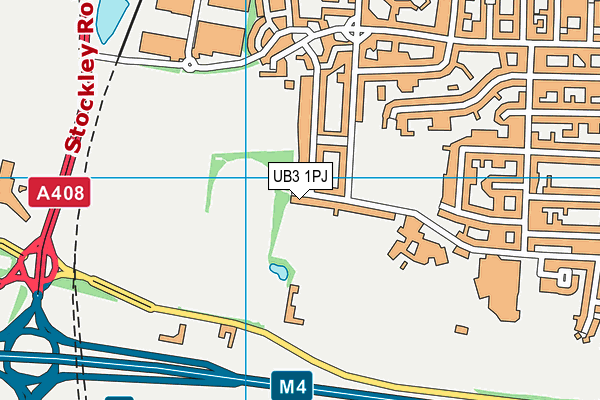 UB3 1PJ map - OS VectorMap District (Ordnance Survey)