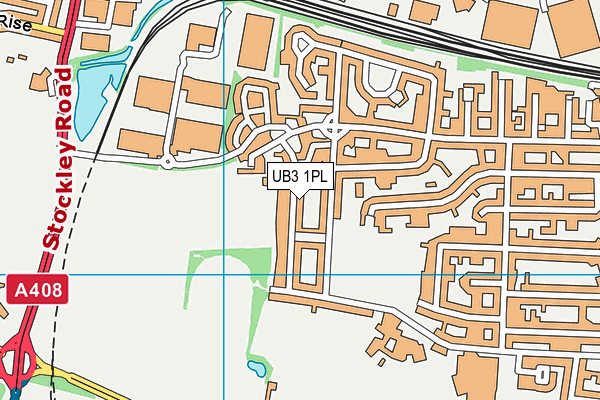 UB3 1PL map - OS VectorMap District (Ordnance Survey)