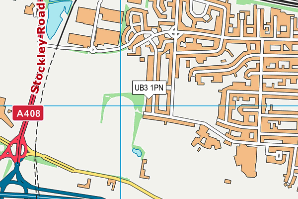 UB3 1PN map - OS VectorMap District (Ordnance Survey)