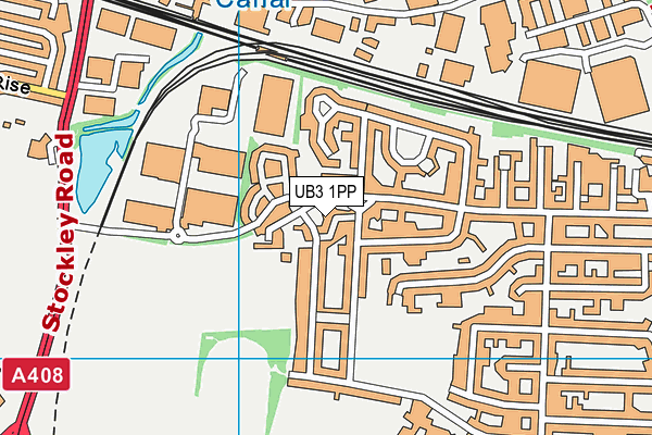 UB3 1PP map - OS VectorMap District (Ordnance Survey)