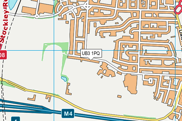 UB3 1PQ map - OS VectorMap District (Ordnance Survey)