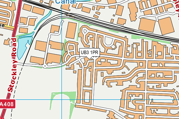 UB3 1PR map - OS VectorMap District (Ordnance Survey)
