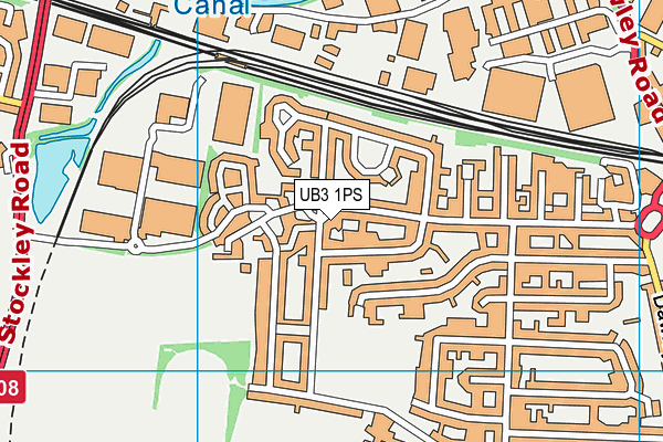 UB3 1PS map - OS VectorMap District (Ordnance Survey)