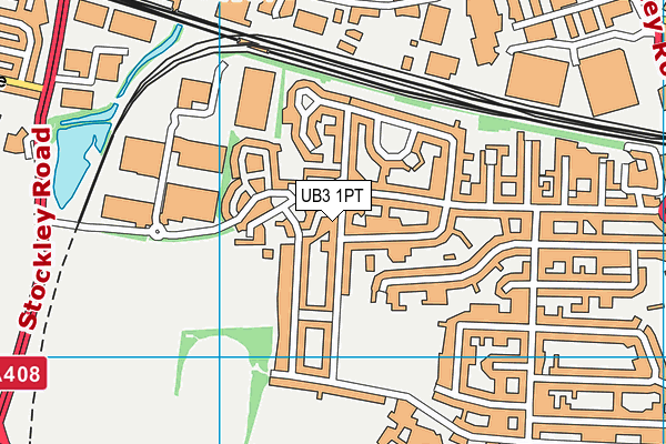 UB3 1PT map - OS VectorMap District (Ordnance Survey)