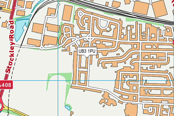 UB3 1PU map - OS VectorMap District (Ordnance Survey)