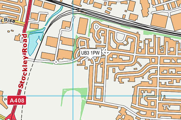 UB3 1PW map - OS VectorMap District (Ordnance Survey)