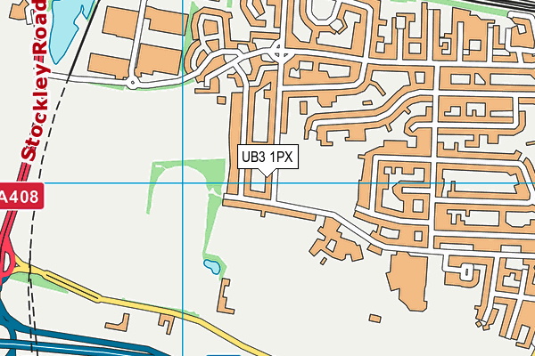 UB3 1PX map - OS VectorMap District (Ordnance Survey)