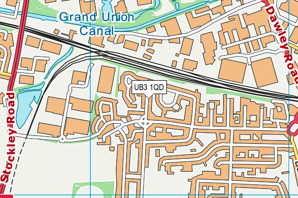 UB3 1QD map - OS VectorMap District (Ordnance Survey)