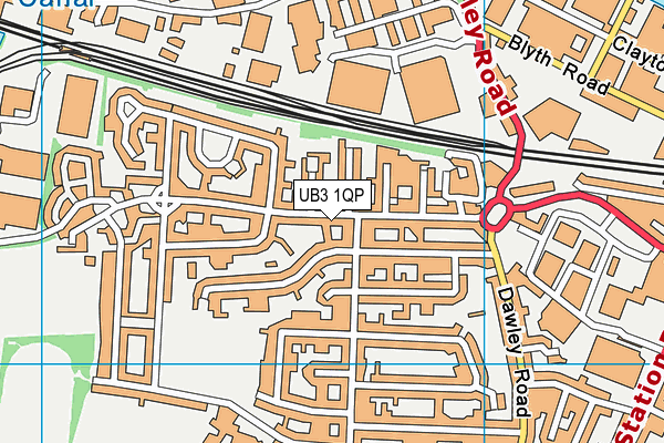 UB3 1QP map - OS VectorMap District (Ordnance Survey)