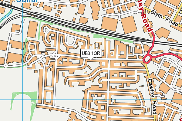 UB3 1QR map - OS VectorMap District (Ordnance Survey)