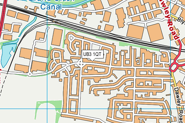 UB3 1QT map - OS VectorMap District (Ordnance Survey)