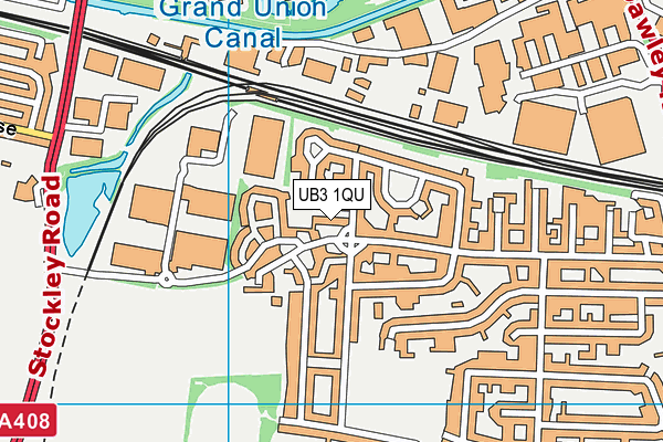 UB3 1QU map - OS VectorMap District (Ordnance Survey)