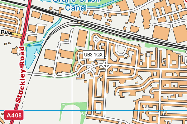 UB3 1QX map - OS VectorMap District (Ordnance Survey)