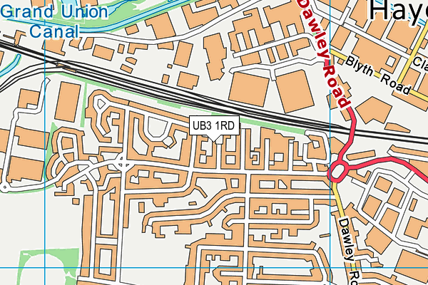 UB3 1RD map - OS VectorMap District (Ordnance Survey)