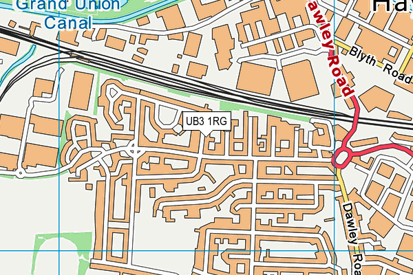 UB3 1RG map - OS VectorMap District (Ordnance Survey)