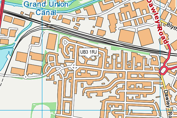 UB3 1RJ map - OS VectorMap District (Ordnance Survey)