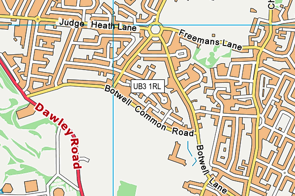 UB3 1RL map - OS VectorMap District (Ordnance Survey)