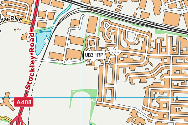 UB3 1RP map - OS VectorMap District (Ordnance Survey)