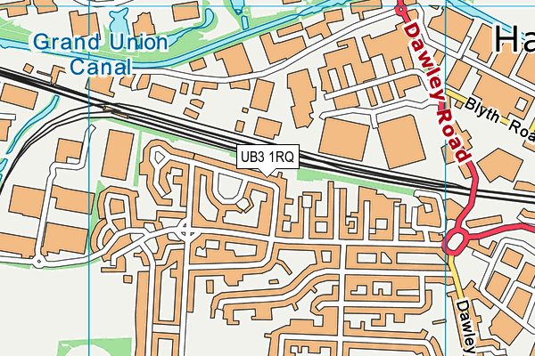 UB3 1RQ map - OS VectorMap District (Ordnance Survey)