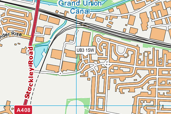 UB3 1SW map - OS VectorMap District (Ordnance Survey)