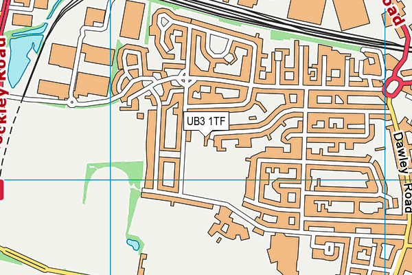 UB3 1TF map - OS VectorMap District (Ordnance Survey)